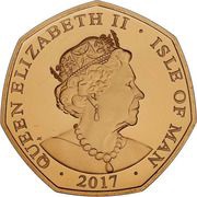 50 Pence - Elizabeth II Platinum Wedding - The Royal Honeymoon; Gold Proof obverse image