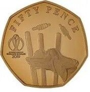 50 Pence - Elizabeth II Stumping; Gold Proof, United Kingdom, 2019 reverse image