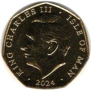 50 Pence - Charles III D-Day Naval Shelling; Gold plated obverse image