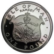 1 Pound - Elizabeth II Ramsey; 2nd Portrait; Platinum Proof, United Kingdom, 1985 reverse image