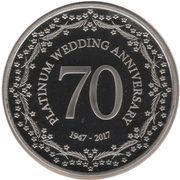 1 Crown - Elizabeth II Platinum Wedding Anniversary, United Kingdom, 2017 reverse image