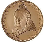 5 Pounds - Elizabeth II Victoria - Jubilee Portrait; Gold Proof, United Kingdom, 2019 reverse image