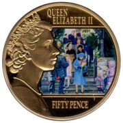 50 Pence - Elizabeth II Christmas at Sandringham, United Kingdom, 2015 reverse image