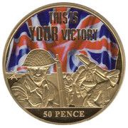 50 Pence - Elizabeth II Normandy Landings, United Kingdom, 2015 reverse image