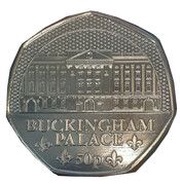 50 Pence - Charles III Royal Residence - Buckingham Palace, United Kingdom, 2023 reverse image