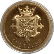 1 Pound - Elizabeth II Garnished Shield; Gold Proof, United Kingdom, 2014 reverse image