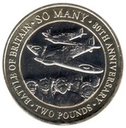 2 Pounds - Elizabeth II 80th Anniversary of the Battle of Britain, United Kingdom, 2020 reverse image