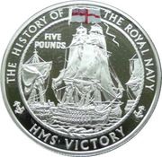 5 Pounds - Elizabeth II HMS Victory; Silver Proof, United Kingdom, 2004 reverse image