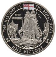 5 Pounds - Elizabeth II Royal Navy, HMS Victory, United Kingdom, 2009 reverse image