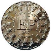 5 Pounds - Elizabeth II Platinum Wedding, United Kingdom, 2017 reverse image