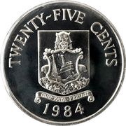 25 Cents - Elizabeth II Bermuda Coat of Arms reverse image