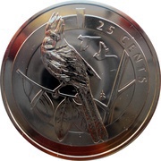 25 Cents - Elizabeth II Red Cardinal reverse image