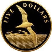 5 Dollars - Elizabeth II Cahow, United Kingdom, 2010 reverse image
