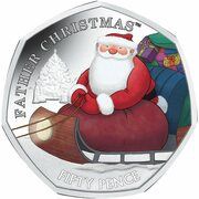 50 Pence - Elizabeth II Father Christmas; Silver; Piedfort, United Kingdom, 2020 reverse image