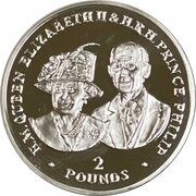 2 Pounds - Elizabeth II Elizabeth II and Prince Philip; Silver, United Kingdom, 2017 reverse image