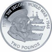 2 Pounds - Elizabeth II The Sailor; Silver, United Kingdom, 2019 reverse image