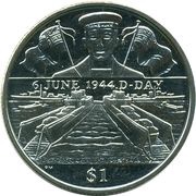 1 Dollar - Elizabeth II D-Day - Sailor reverse image