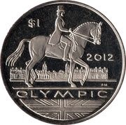 1 Dollar - Elizabeth II Dressage, United Kingdom, 2009-2010 reverse image