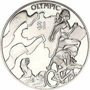 1 Dollar - Elizabeth II Olympic - Triathlon, United Kingdom, 2016 reverse image