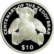 10 Dollars - Elizabeth II Teddy Bear, United Kingdom, 2002 reverse image