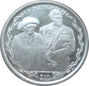 10 Dollars - Elizabeth II Queen Mother with Prince Charles, United Kingdom, 2002 reverse image