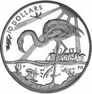 10 Dollars - Elizabeth II Pink Flamingo, United Kingdom, 2015 reverse image