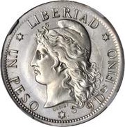 1 Peso Pattern reverse image