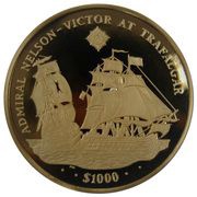 1000 Dollars - Elizabeth II Admiral Nelson, United Kingdom, 2008 reverse image
