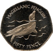 50 Pence - Elizabeth II Magellanic Penguin, United Kingdom, 2017-2021 reverse image