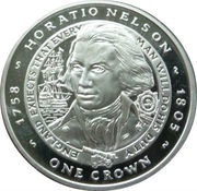 1 Crown - Elizabeth II Horatio Nelson; Silver Proof Issue, United Kingdom, 2006 reverse image