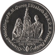 1 Crown - Elizabeth II The Wedding Cake, United Kingdom, 2007 reverse image