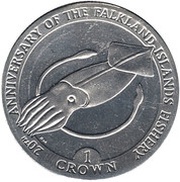 1 Crown - Elizabeth II Falkland Islands Fishery, United Kingdom, 2007 reverse image