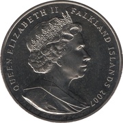 1 Crown - Elizabeth II Soldiers above truck, bomber and vessel obverse image