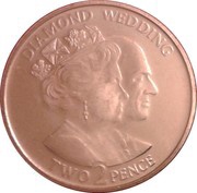 2 Pence - Elizabeth II Diamond Wedding, United Kingdom, 2007 reverse image