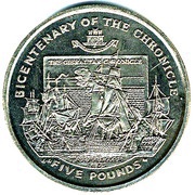 5 Pounds - Elizabeth II Gibraltar Chronicle 200 Years, United Kingdom, 2001 reverse image