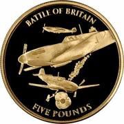 5 Pounds - Elizabeth II Battle of Britain; Gold Proof, United Kingdom, 2004 reverse image