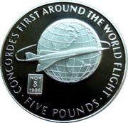 5 Pounds - Elizabeth II Concorde's First Around the World Flight, United Kingdom, 2006 reverse image