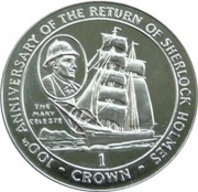 1 Crown - Elizabeth II "The Mary Celeste", United Kingdom, 1994 reverse image