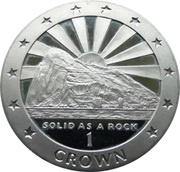 1 Crown - Elizabeth II Rock of Gibraltar, United Kingdom, 1995 reverse image