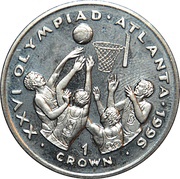 1 Crown - Elizabeth II Atlanta Olympic - Basketball, United Kingdom, 1996 reverse image