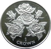 1 Crown - Elizabeth II Roses, United Kingdom, 1996 reverse image
