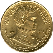 10 Pesos Admiral G. Brown obverse image