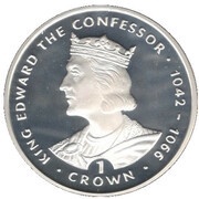 1 Crown - Elizabeth II King Edward the Confessor; Silver Proof, United Kingdom, 1999 reverse image