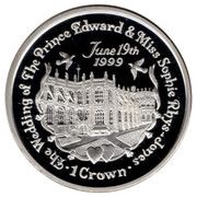 1 Crown - Elizabeth II St George's Chapel; Silver proof, United Kingdom, 1999 reverse image
