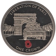 1 Crown - Elizabeth II Liberation of Paris, United Kingdom, 2005 reverse image