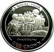 1 Crown - Elizabeth II Investiture of Prince Charles, United Kingdom, 2005 reverse image