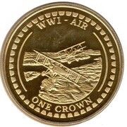 1 Crown - Elizabeth II WW1 Air; Gold Plated reverse image