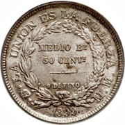 ½ Boliviano / 50 Centavos, Bolivia, 1873-1900 reverse image