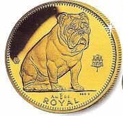 1 Royal - Elizabeth II Bulldog; Gold Issue, United Kingdom, 1996 reverse image