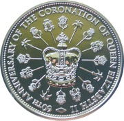 2 Dollars - Elizabeth II HM Queen Elizabeth II Coronation Jubilee reverse image